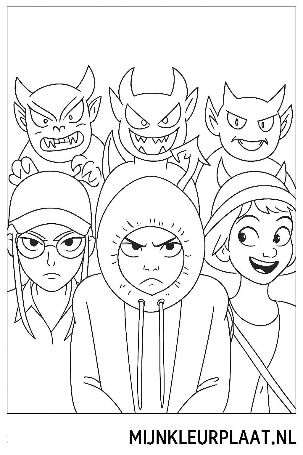 Demon Hunters Variant 3 coloring page for children