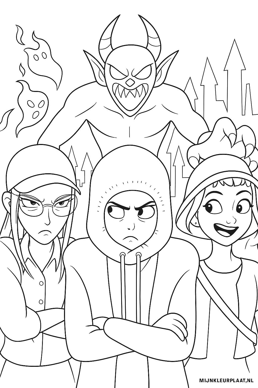 Demon Hunters Variant 4 coloring page for children
