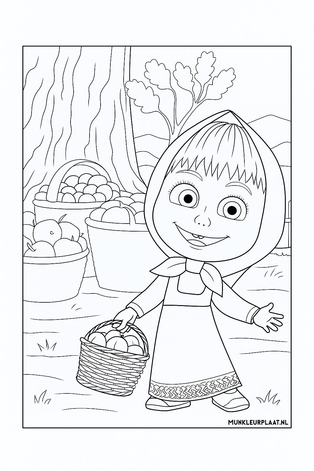 Masha En De Beer Variant 1 coloring page for children
