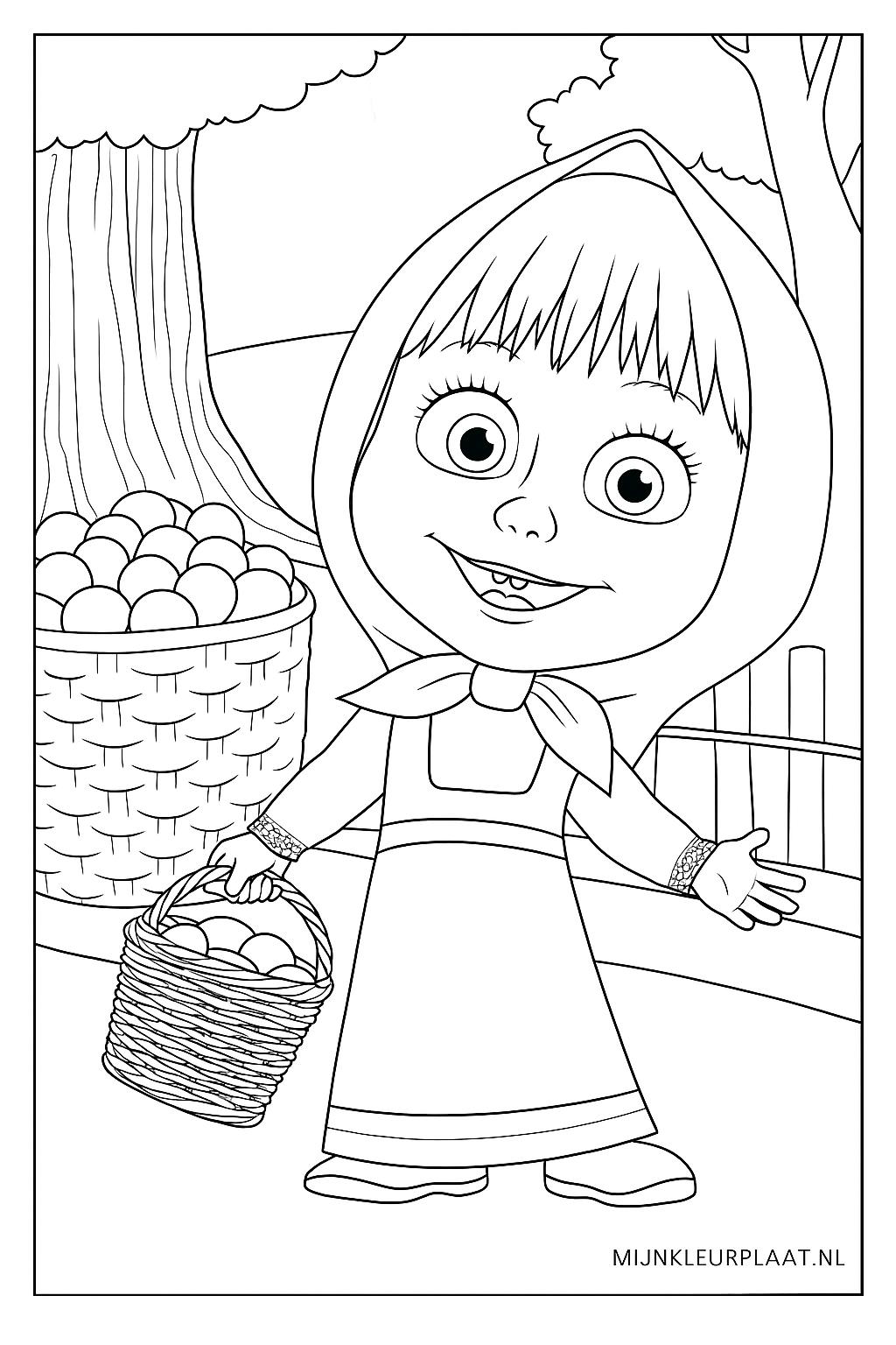 Masha En De Beer Variant 2 coloring page for children
