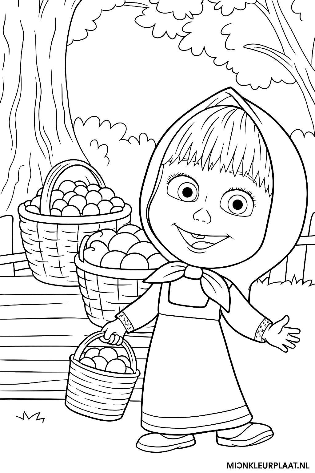 Masha En De Beer Variant 3 coloring page for children
