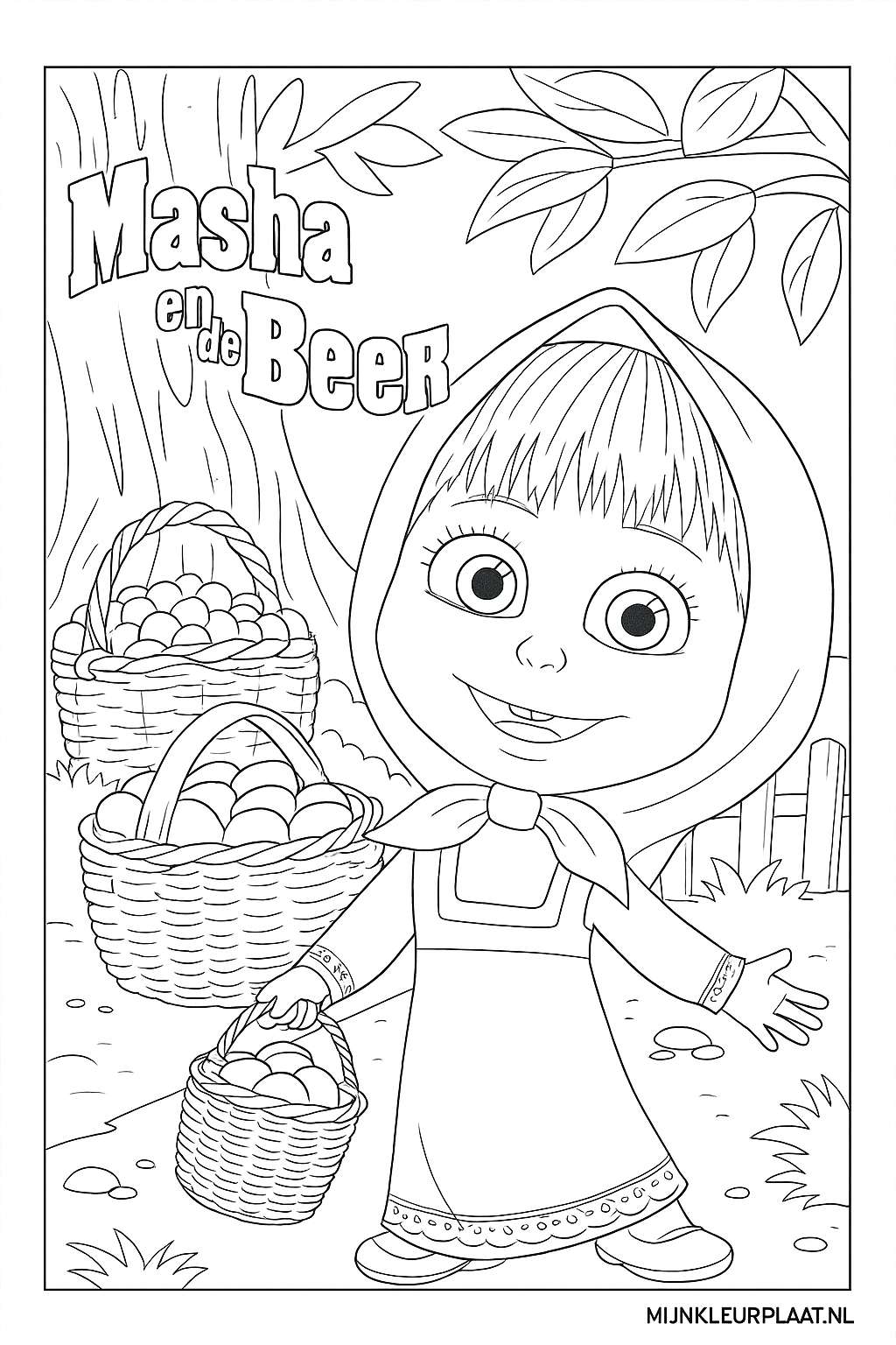 Masha En De Beer Variant 4 coloring page for children