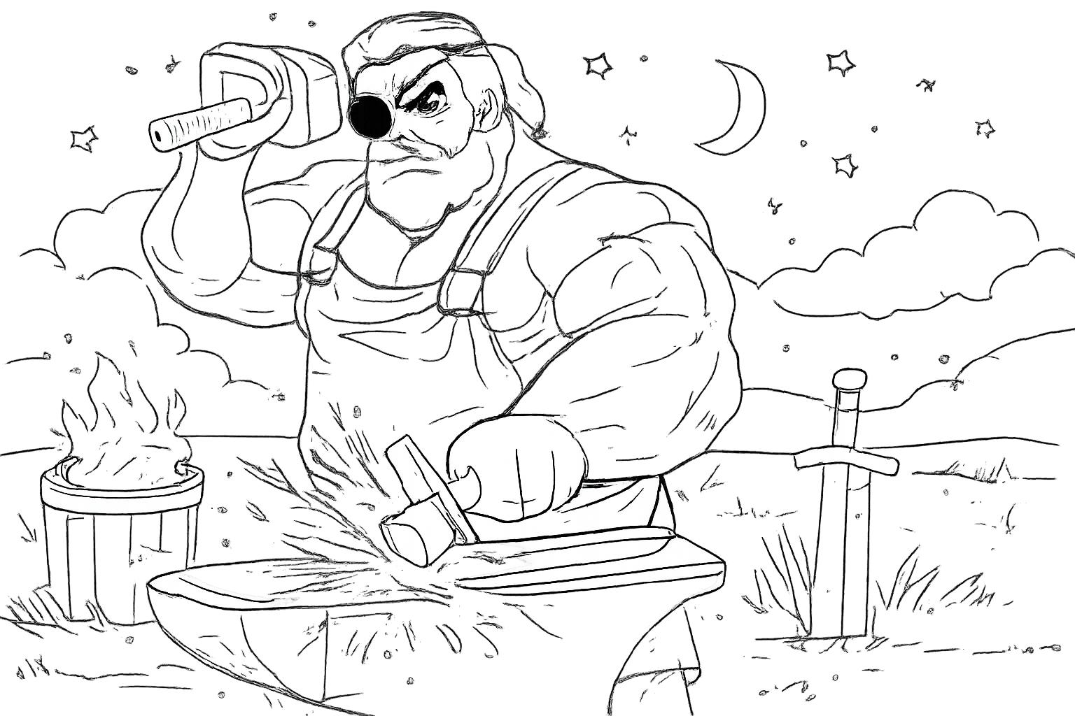 The Forge Roblox Malvorlage Linienzeichnung