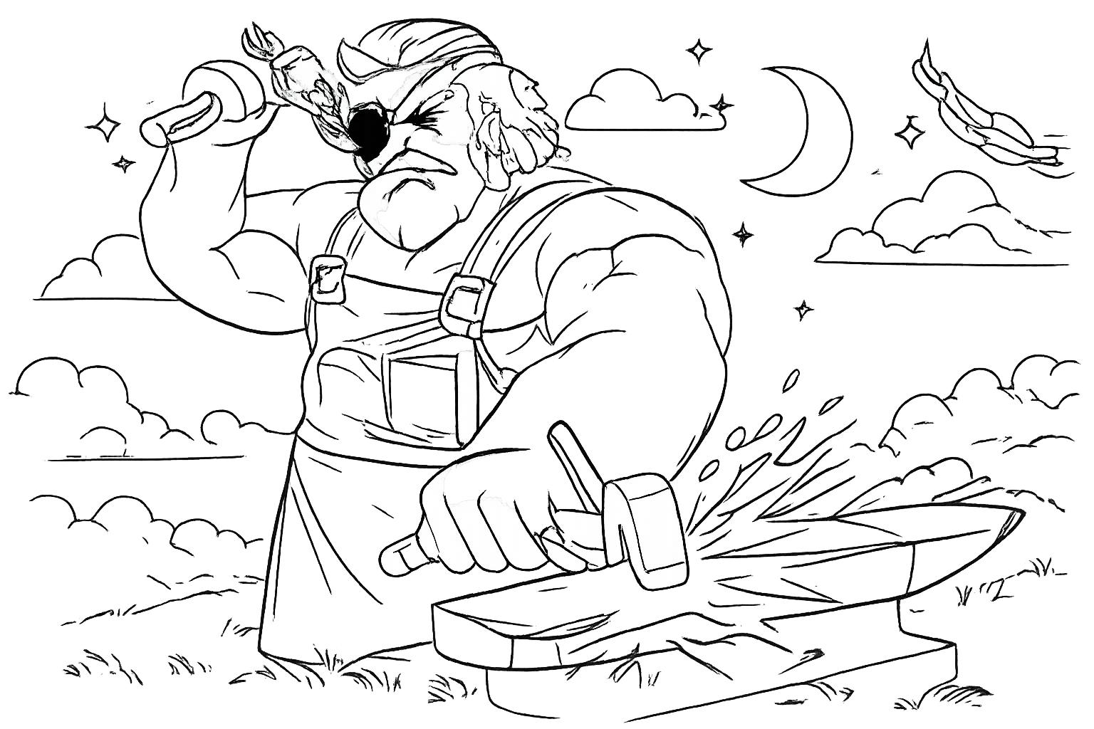 The Forge Roblox Malvorlage Linienzeichnung