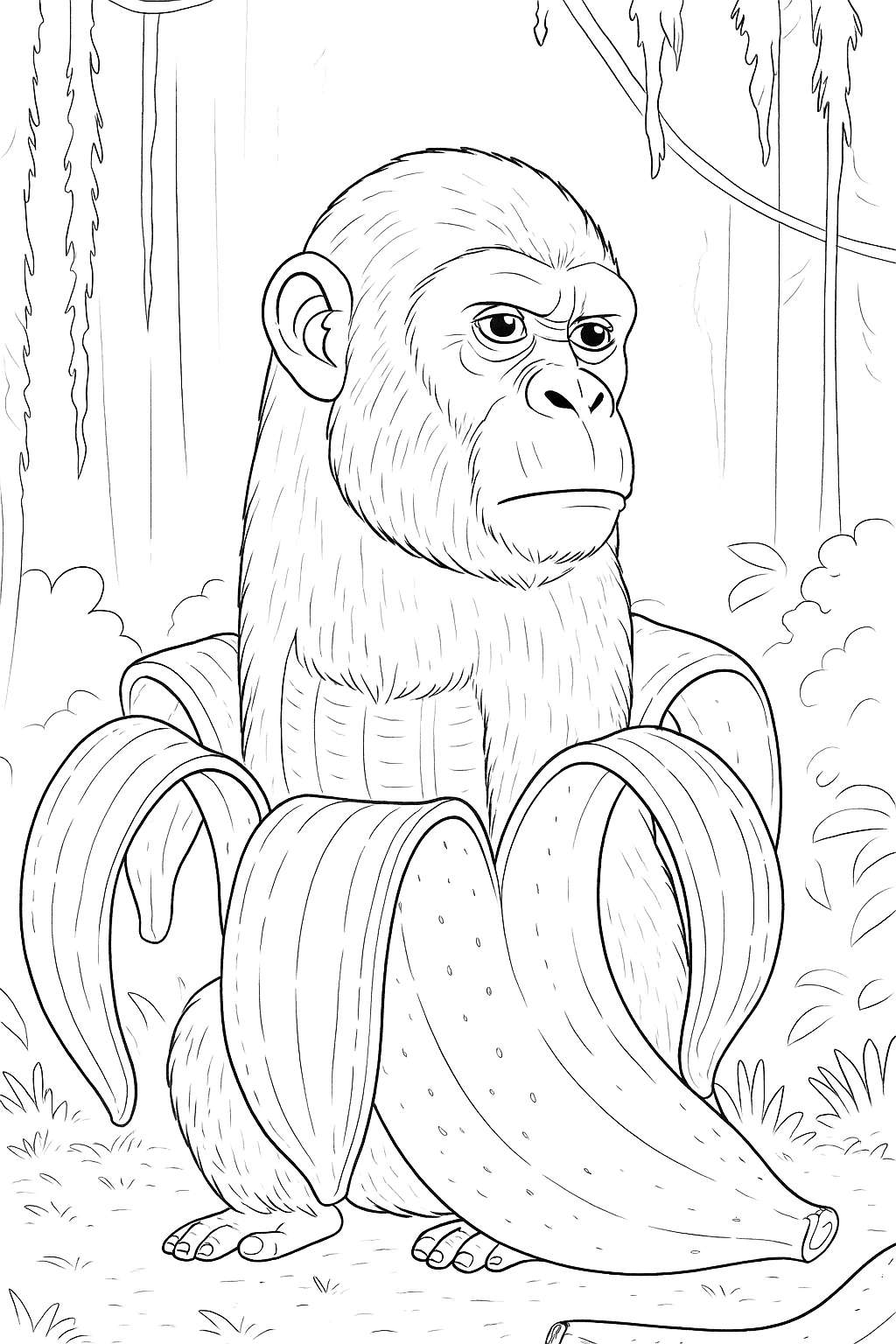 Chimpanzini Bananini Variant 2 coloring page for children