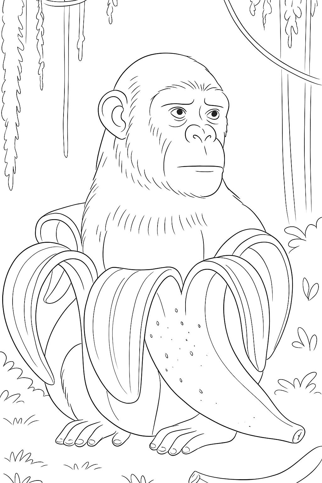 Chimpanzini Bananini Variant 4 coloring page for children