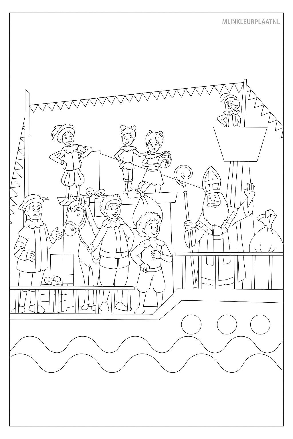 Sinterklaas Variant 1 coloring page for children