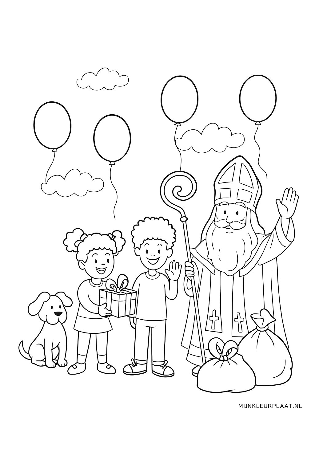 Sinterklaas Variant 3 coloring page for children