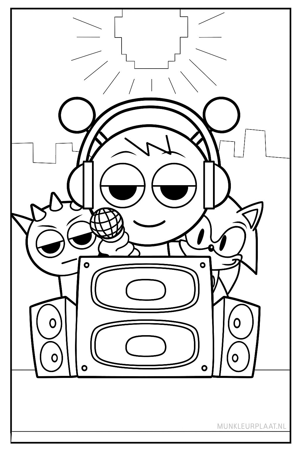 Sprunki Variant 3 coloring page for children