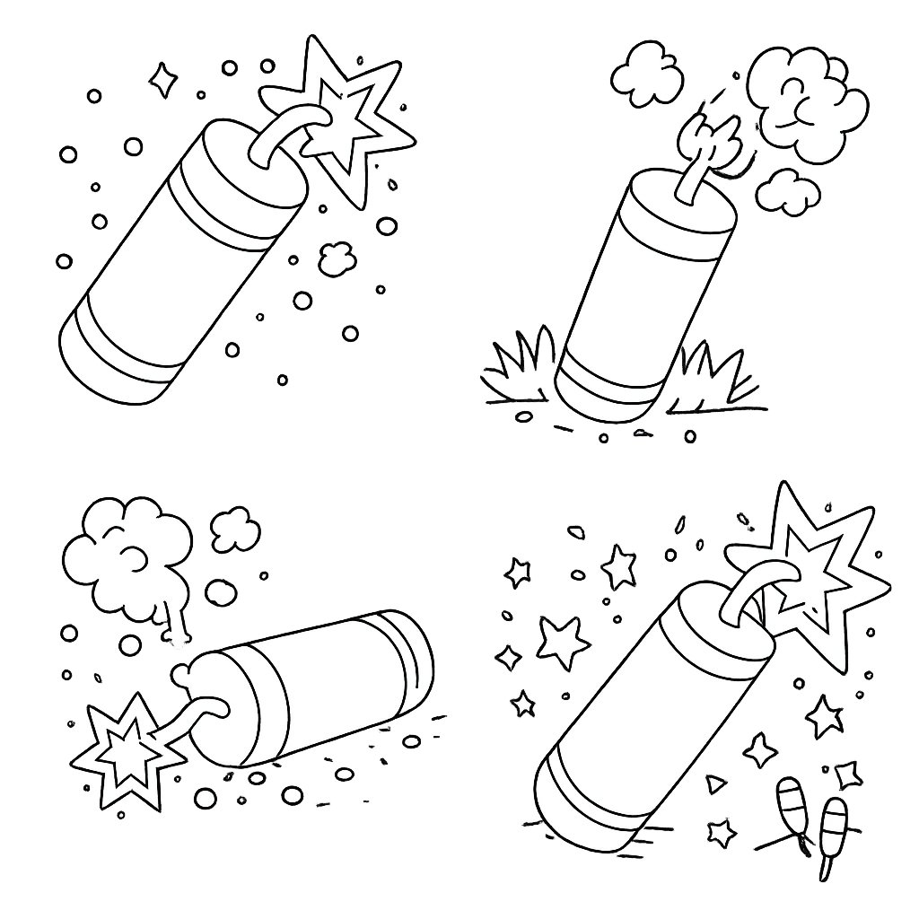 rotje vuurwerk coloring page line art