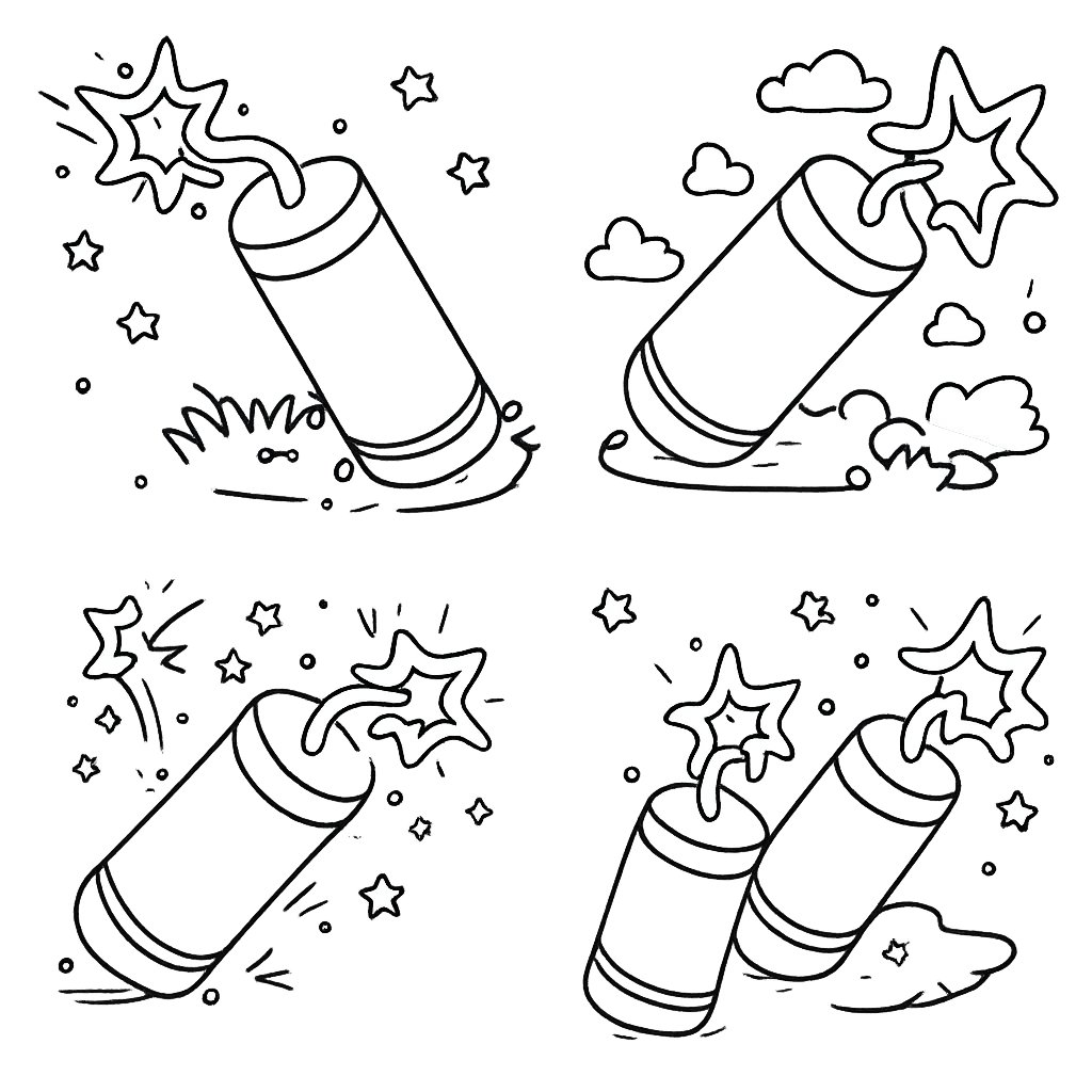 rotje vuurwerk coloring page line art