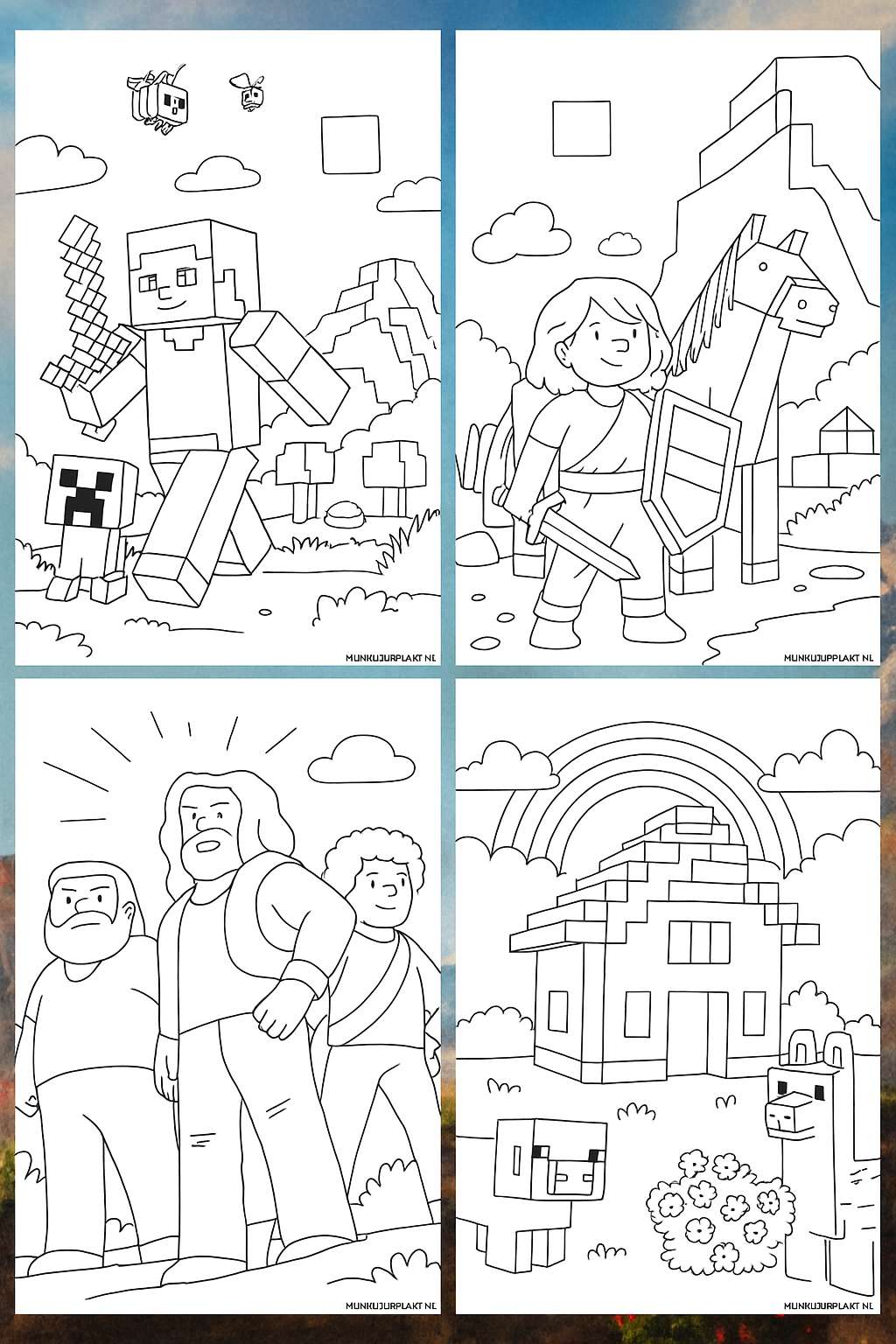 Minecraft Variant 3 coloring page for children