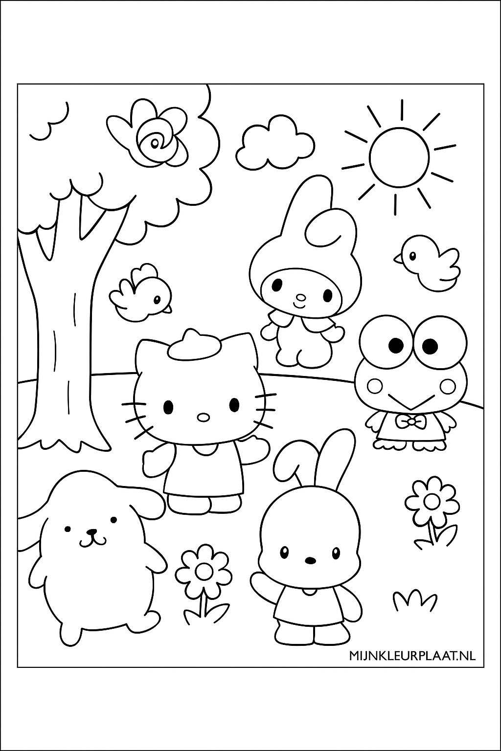Feuille de coloriage gratuite Sanrio - Variante 1 Feuille de coloriage pour enfants
