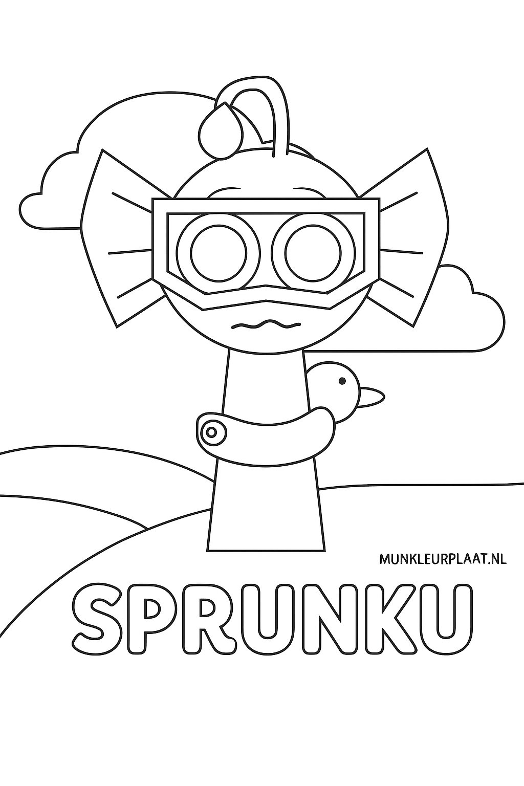 Sprunki Variant 3 coloring page for children