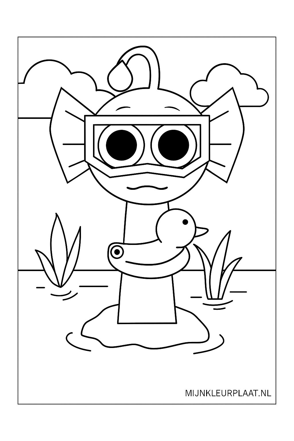 Sprunki Variant 4 coloring page for children