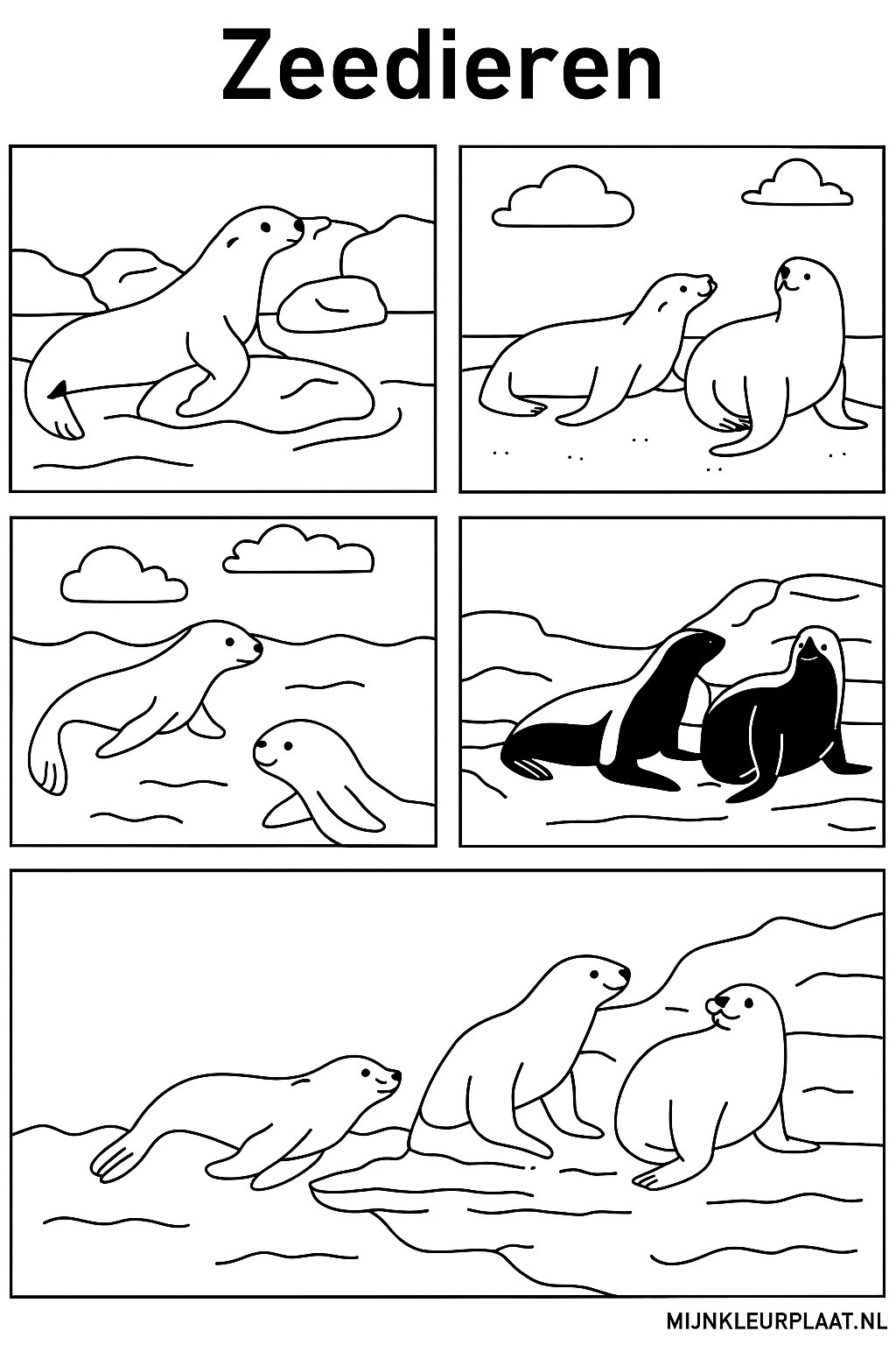 Zeedieren Variant 2 coloring page for children