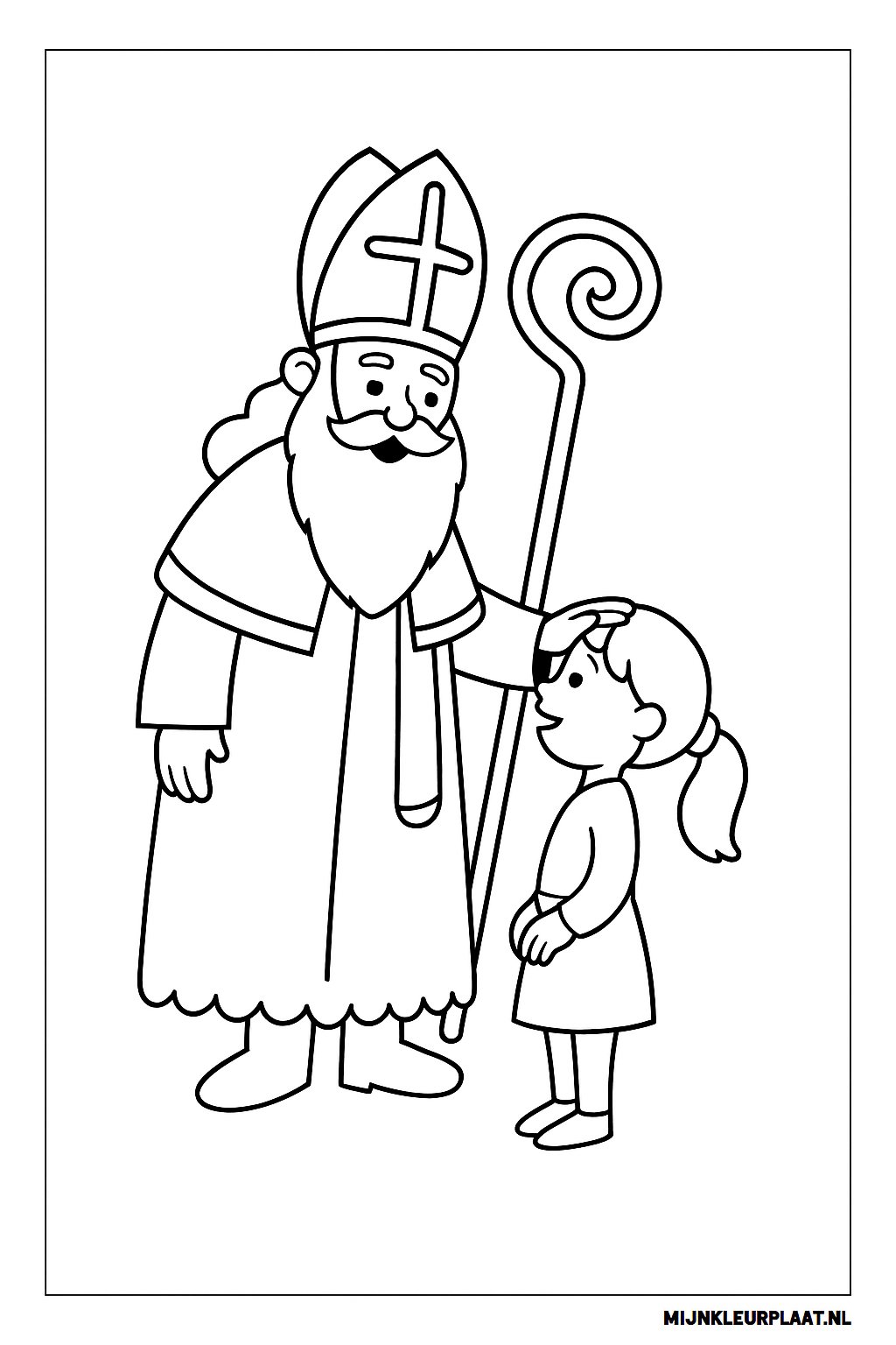 Sinterklaas Variant 1 coloring page for children