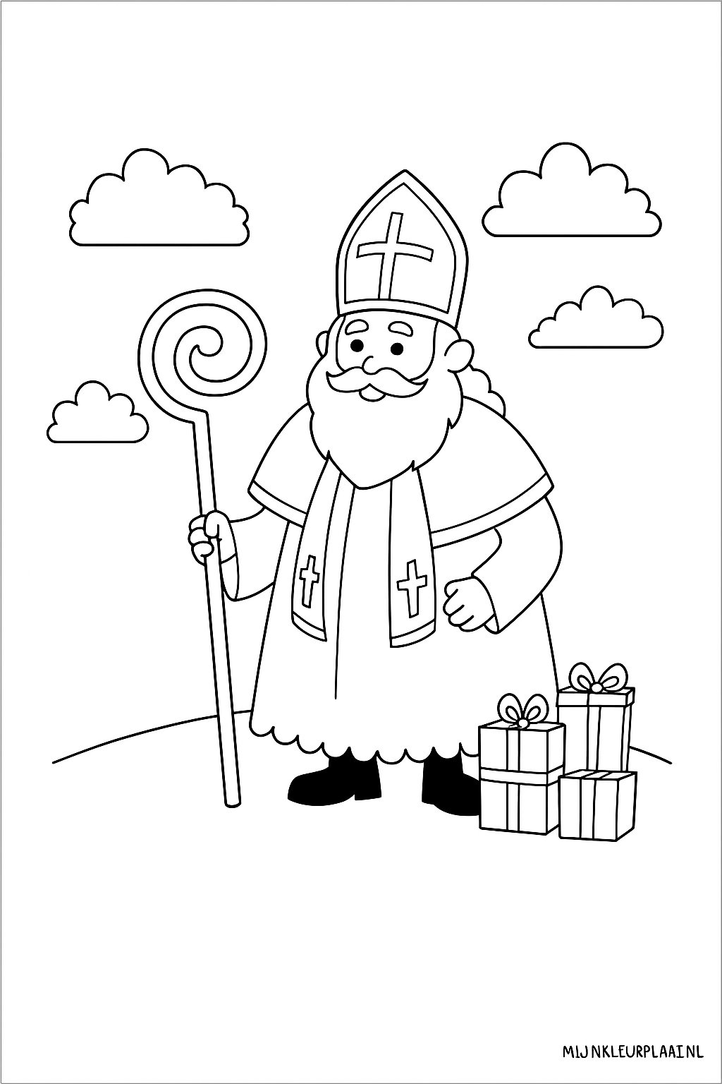 Sinterklaas Variant 2 coloring page for children