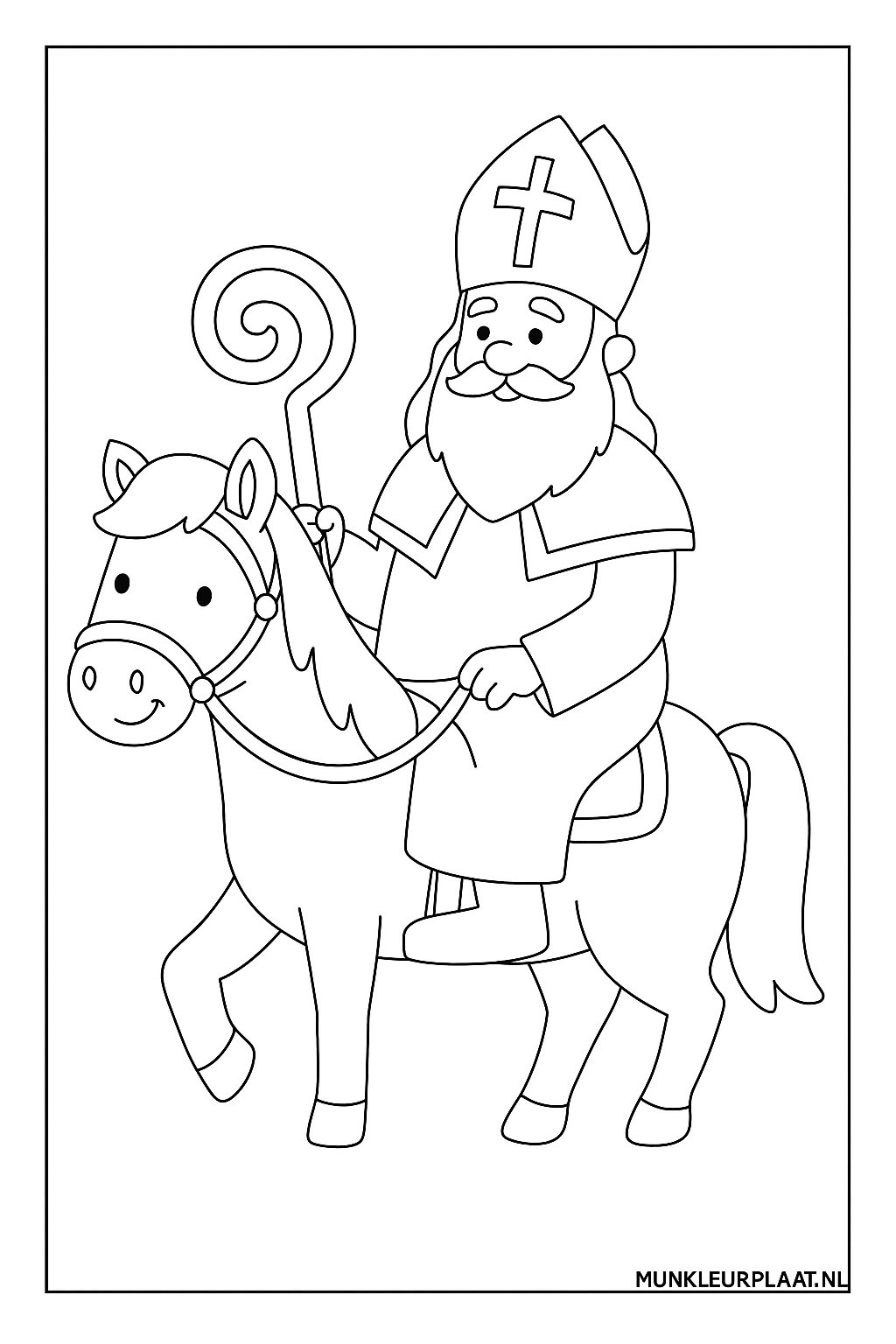 Sinterklaas Variant 3 coloring page for children