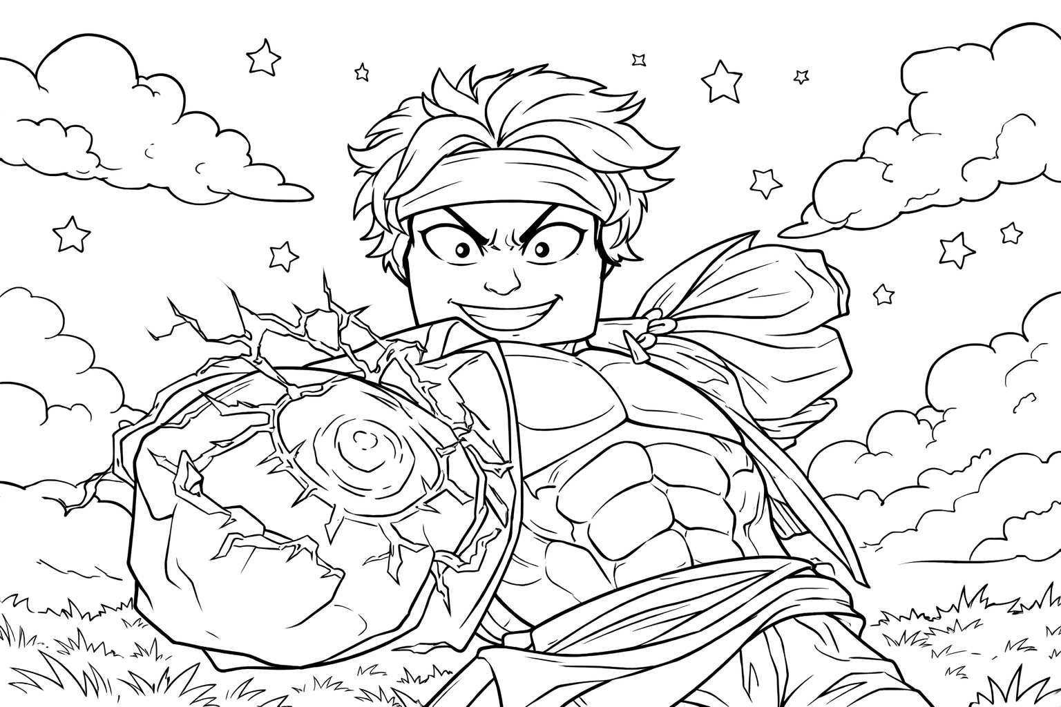 blox fruits roblox kleurplaat - zwart-wit lijntekening