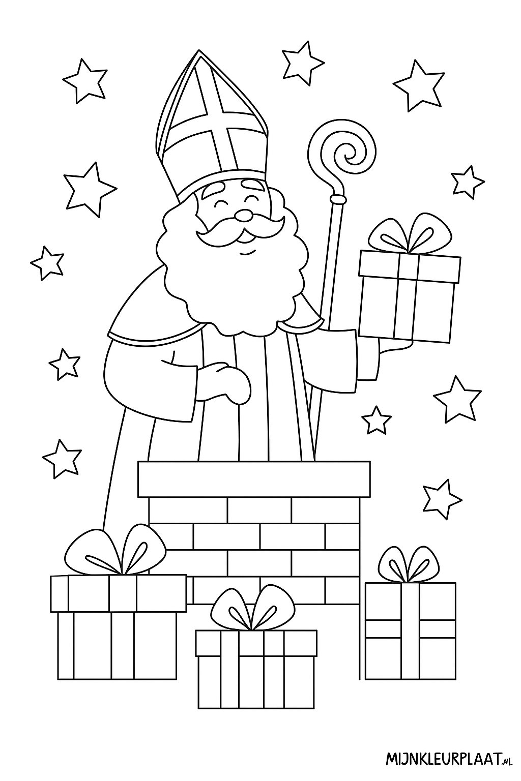 Sinterklaas Variant 1 coloring page for children