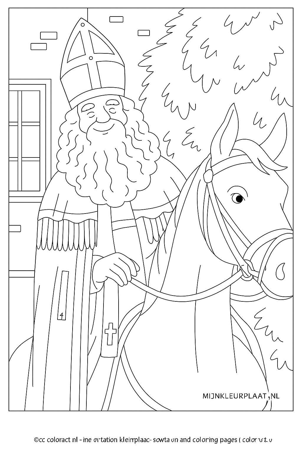 Sinterklaas Variant 2 coloring page for children