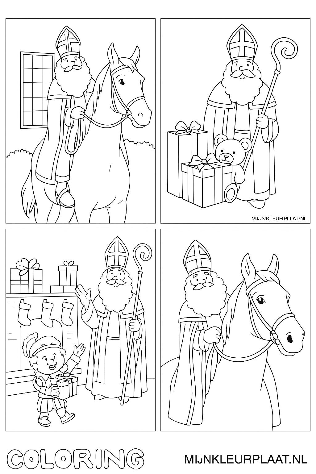 Sinterklaas Variant 3 coloring page for children