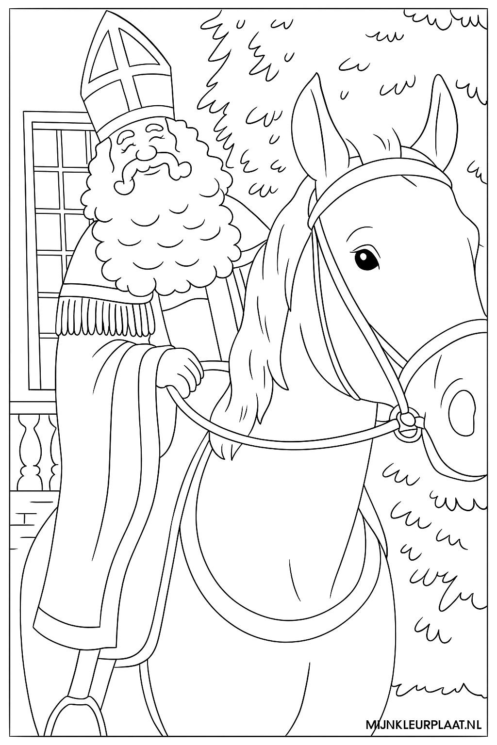 Sinterklaas Variant 4 coloring page for children