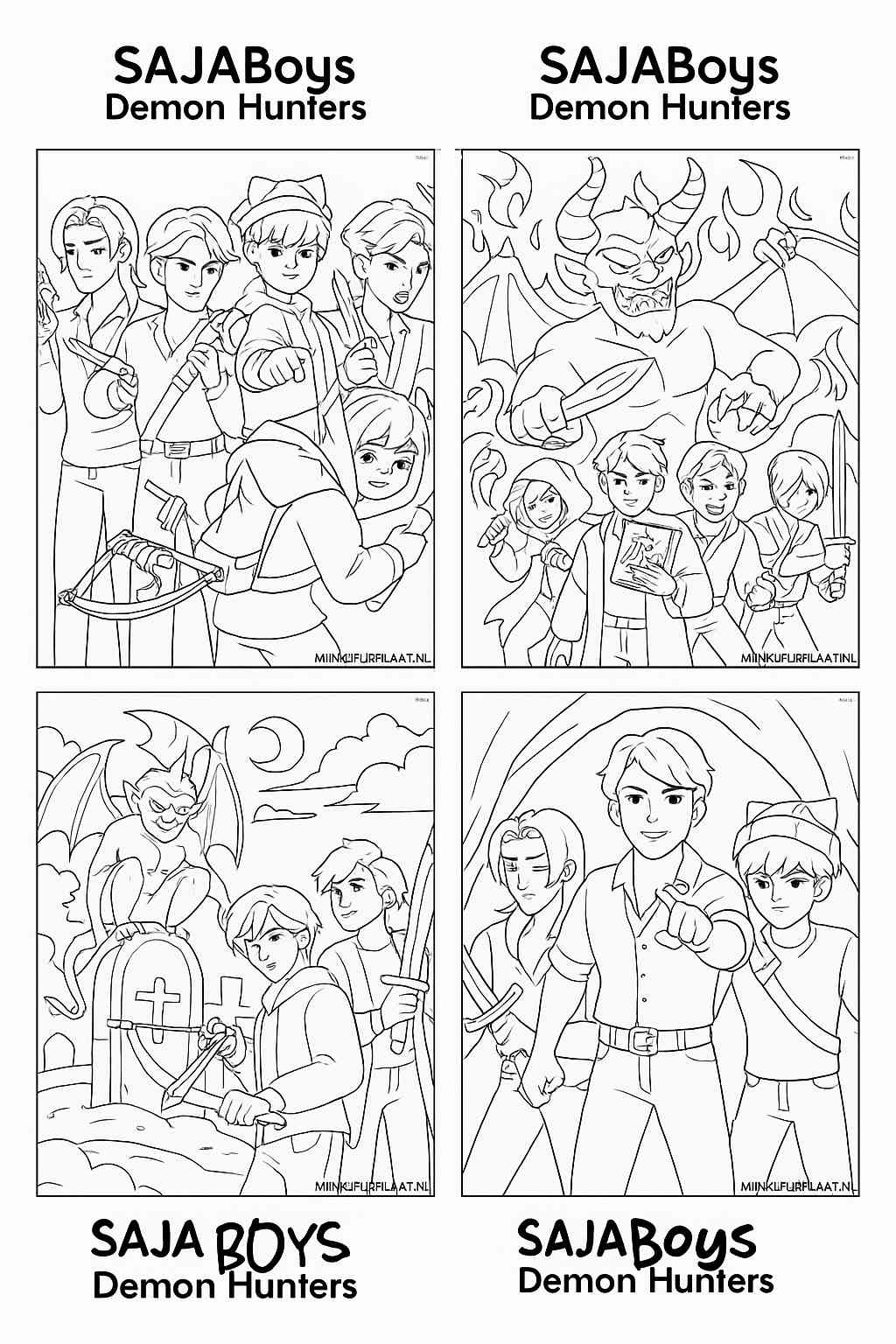 Sasja Boys Demon Hunters Variant 4 coloring page for children