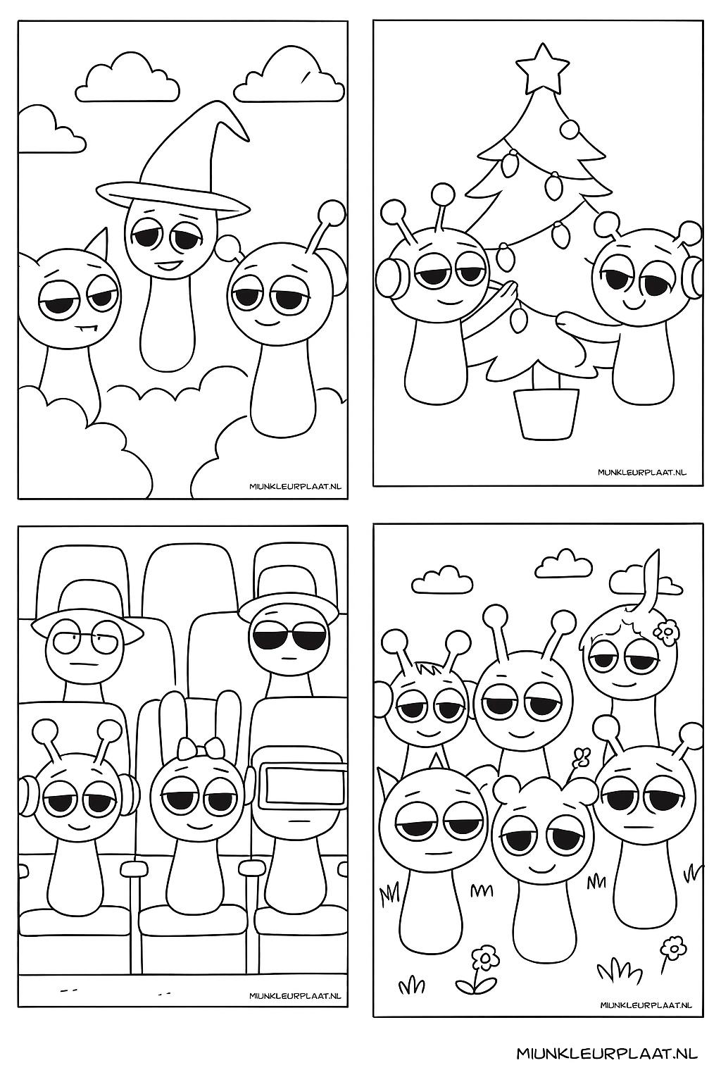 Sprunki Variant 1 coloring page for children