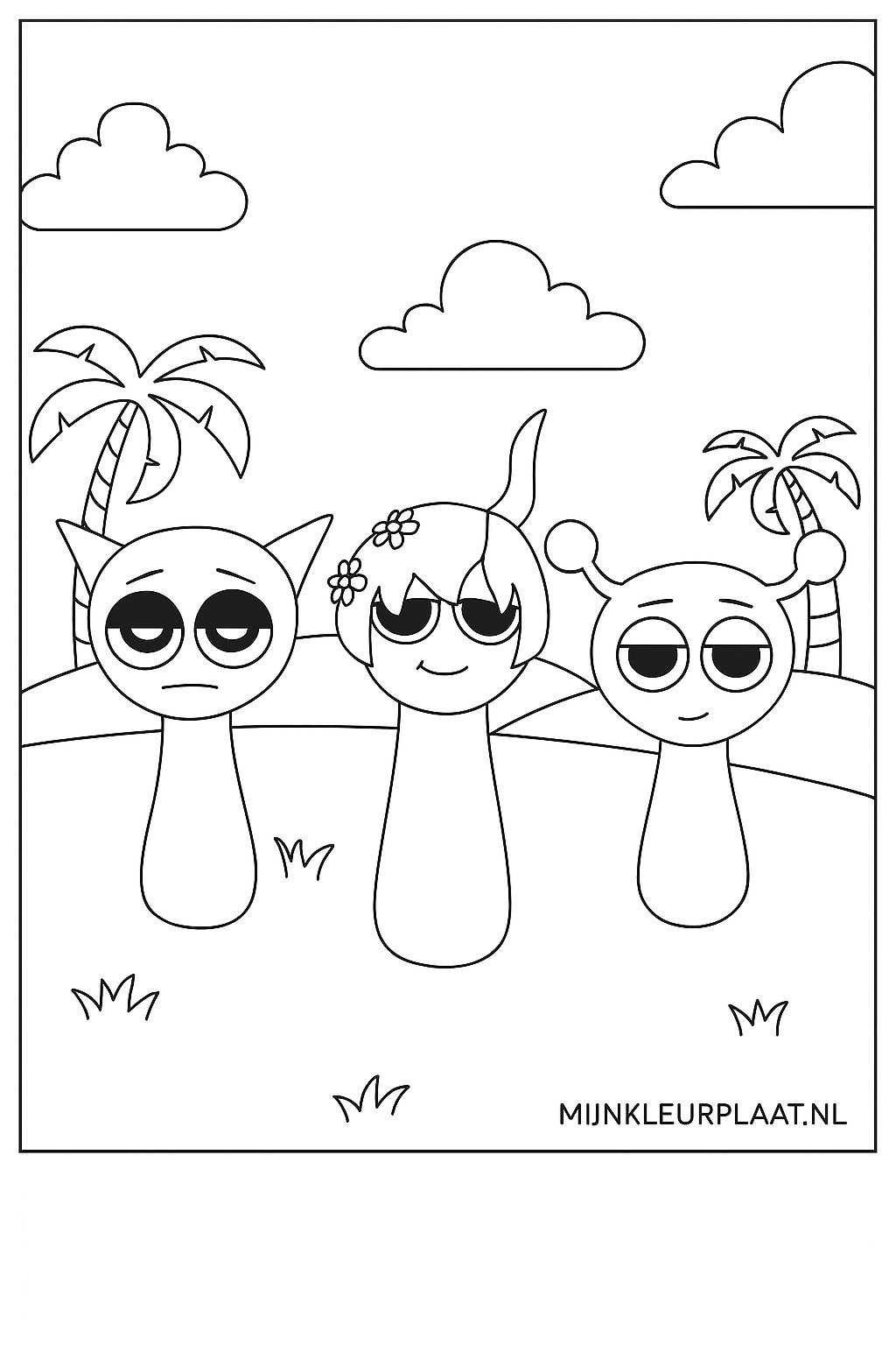 Sprunki Variant 2 coloring page for children