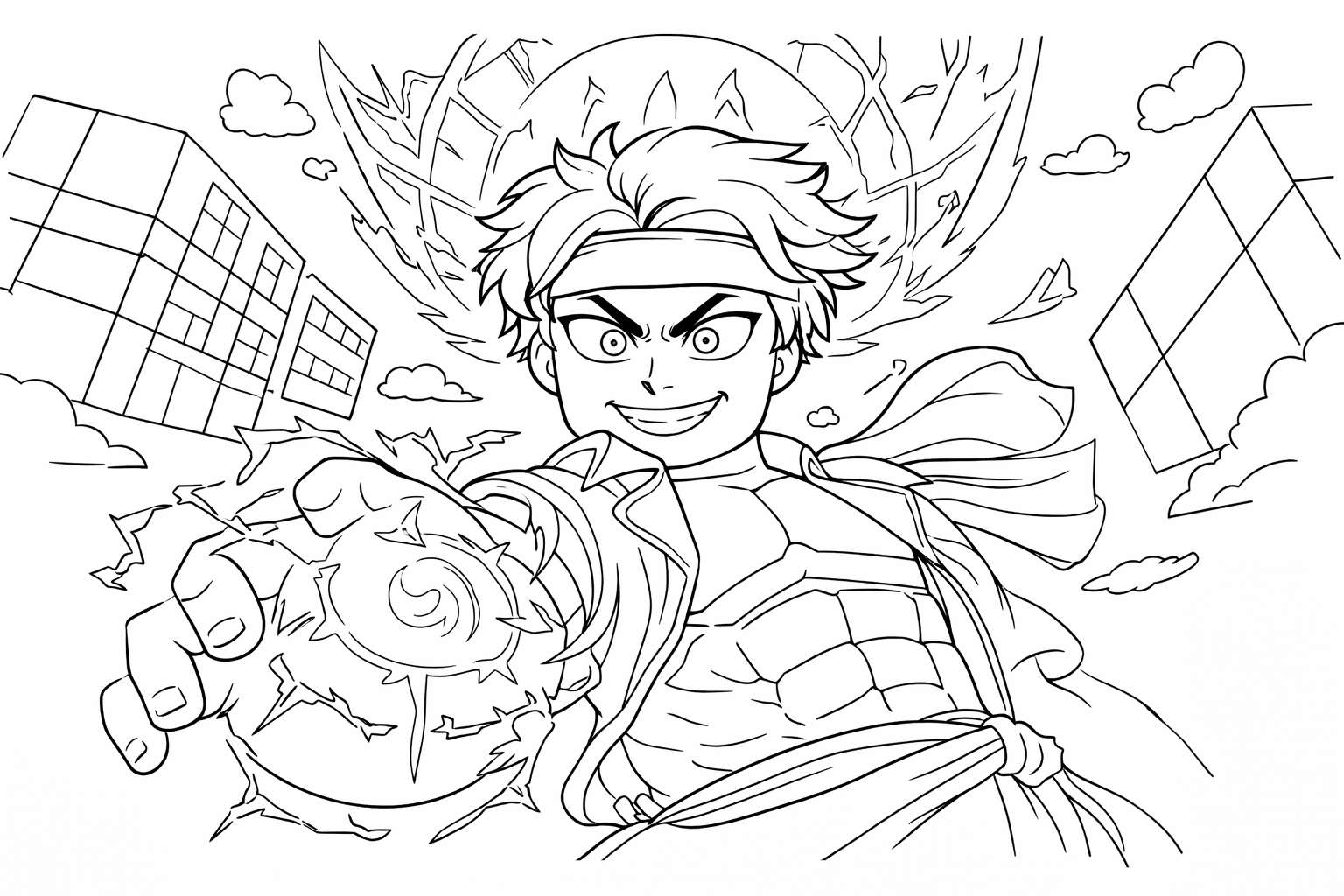 blox fruits roblox kleurplaat - zwart-wit lijntekening