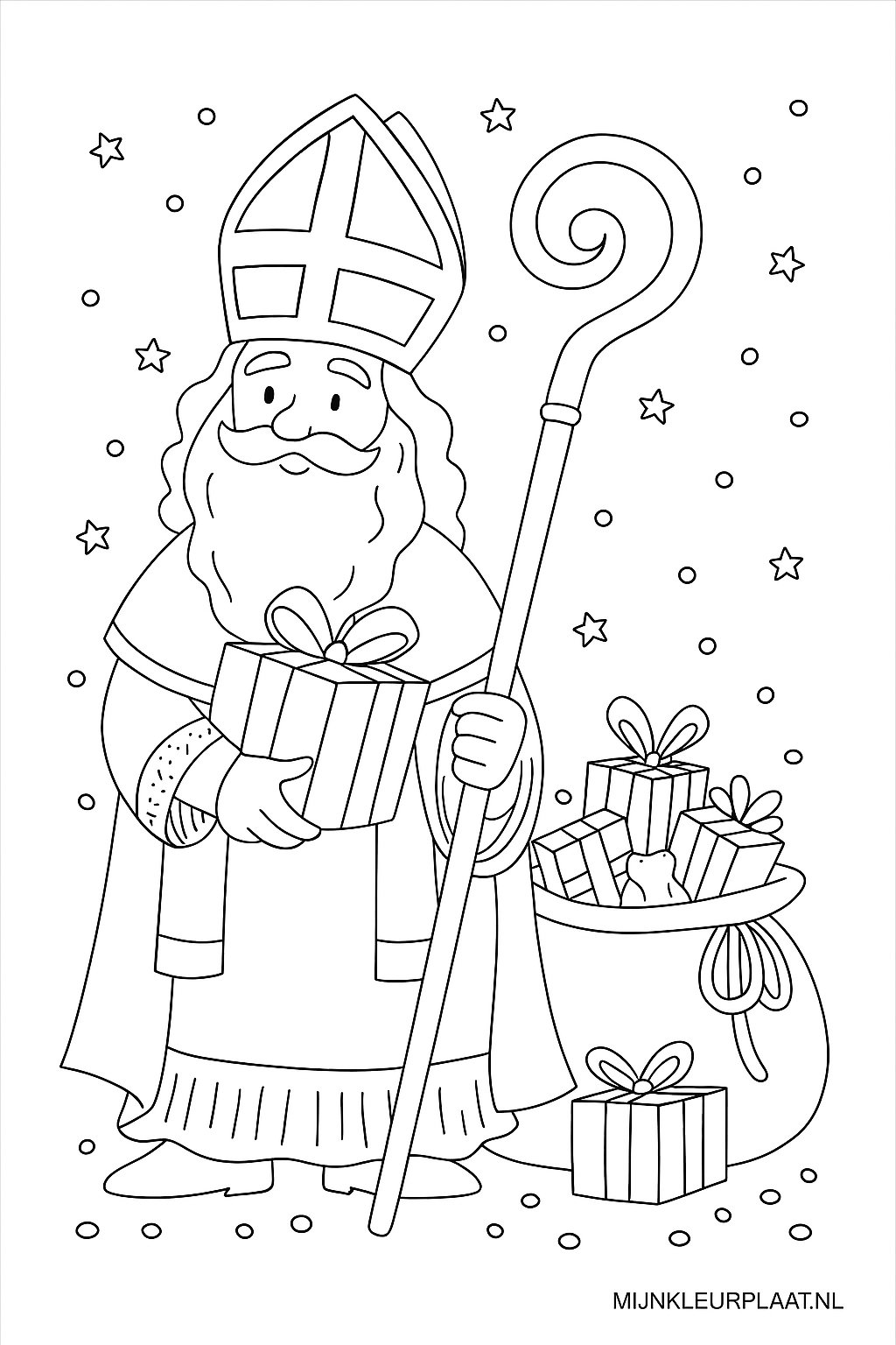 Sinterklaas Variant 1 coloring page for children