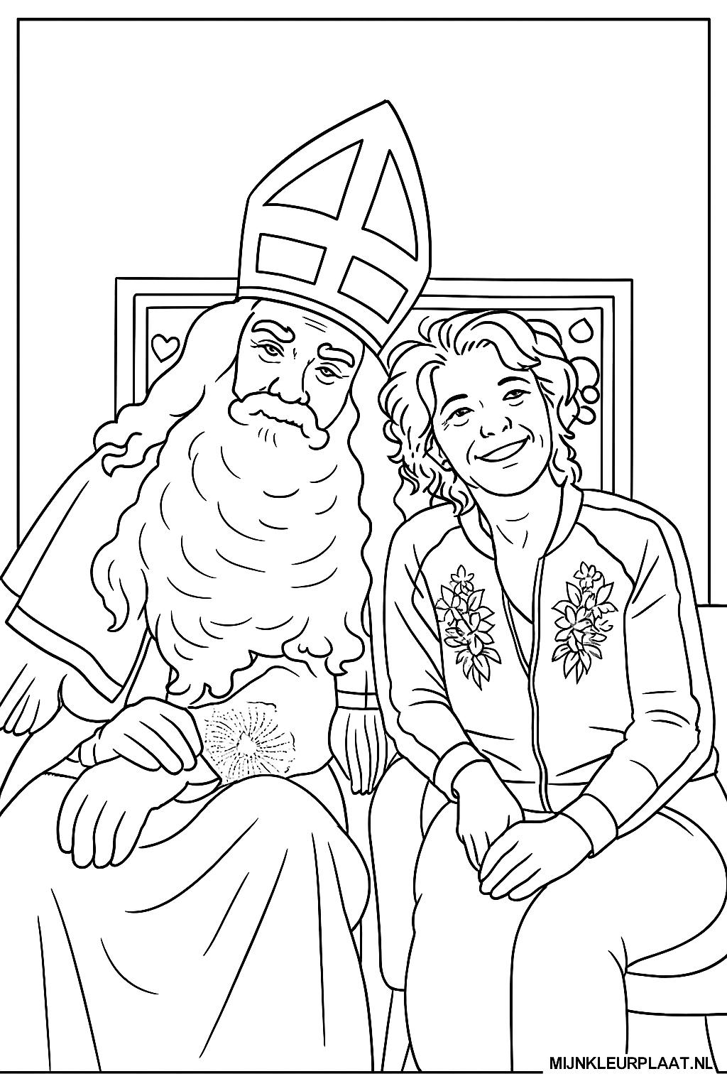 Sinterklaas Variant 2 coloring page for children