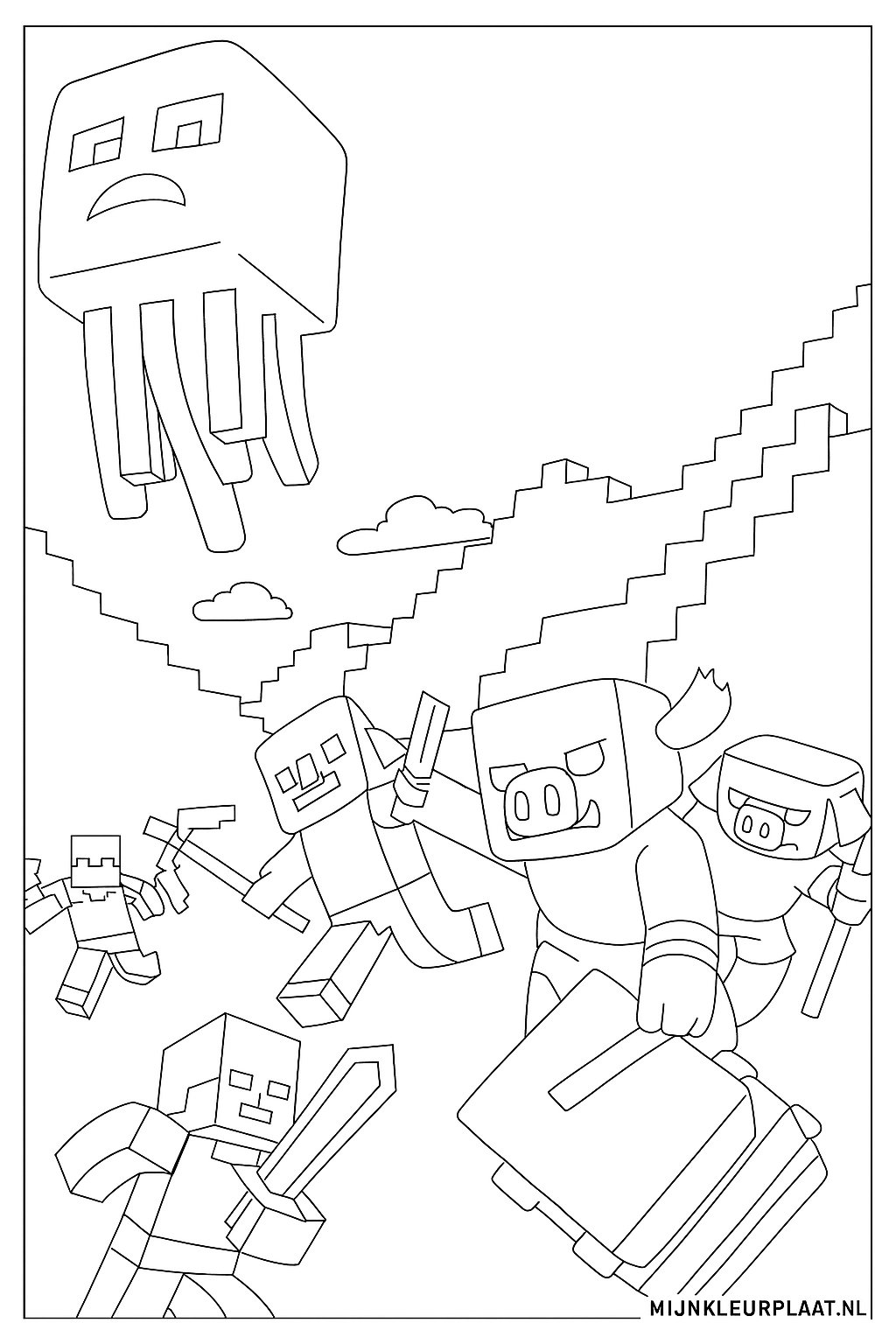 Minecraft Variant 1 coloring page for children