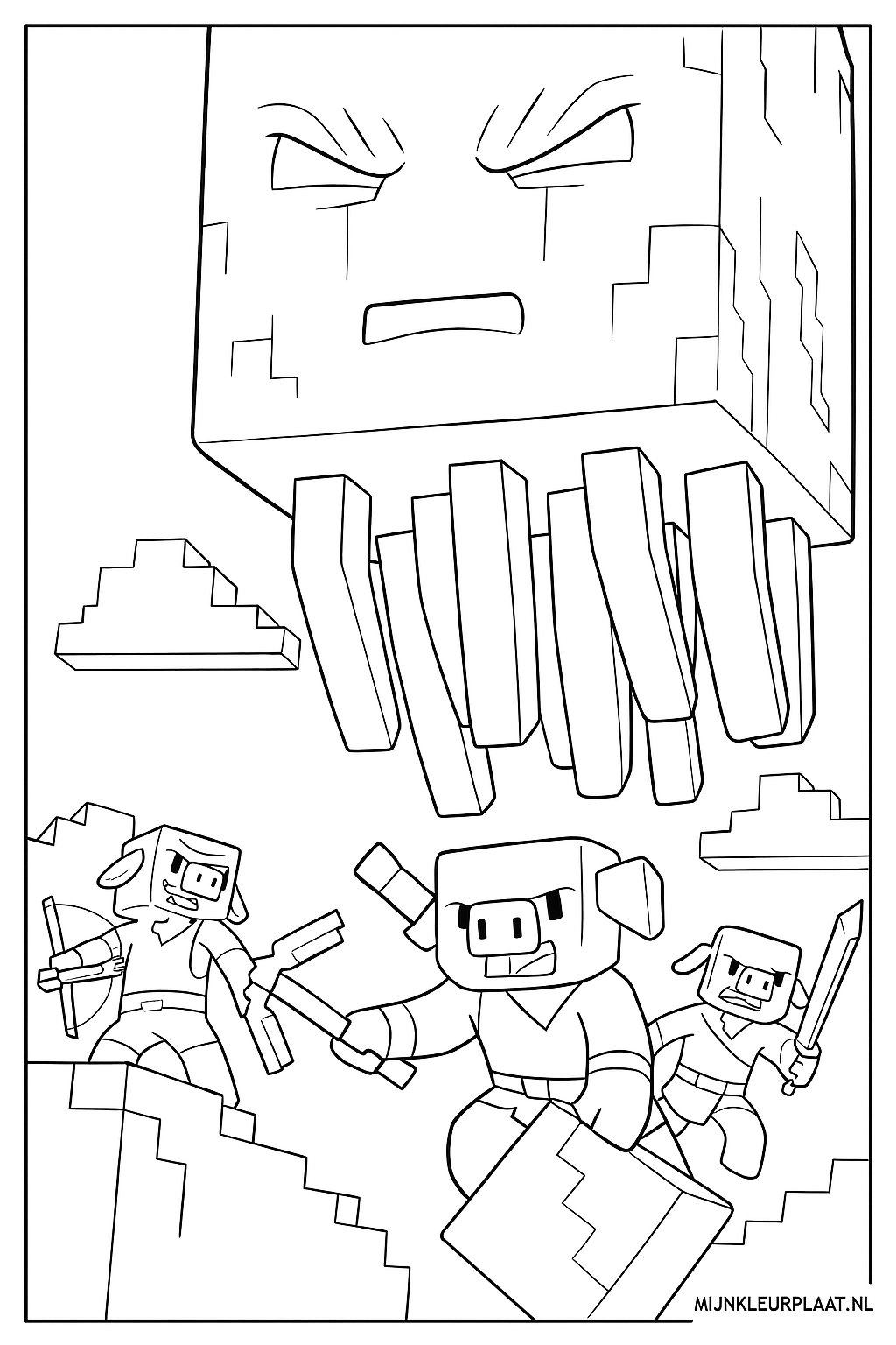 Minecraft Variant 3 coloring page for children