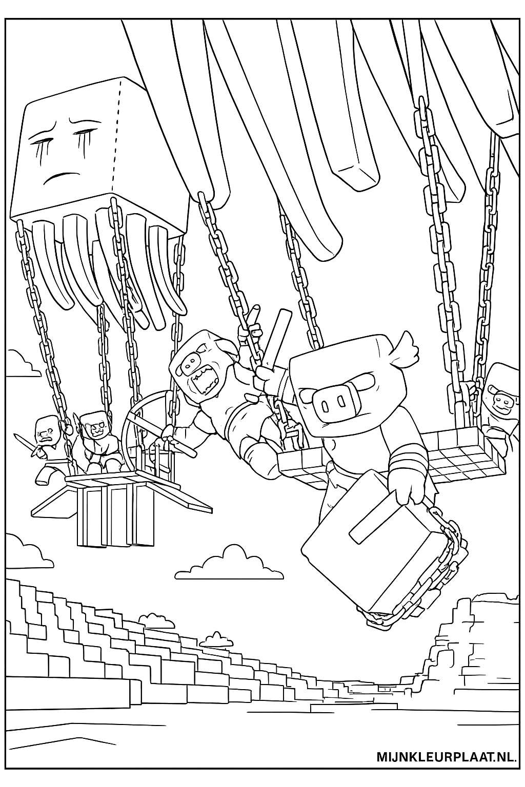 Minecraft Variant 4 coloring page for children