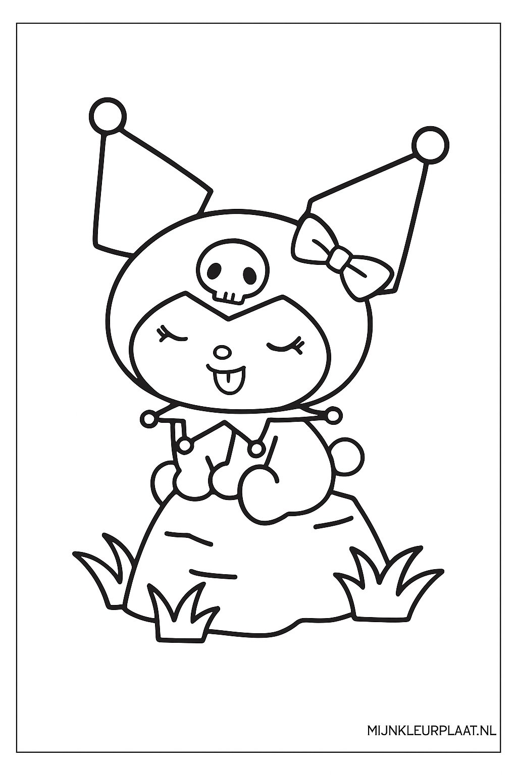 Kuromi Variant 1 coloring page for children