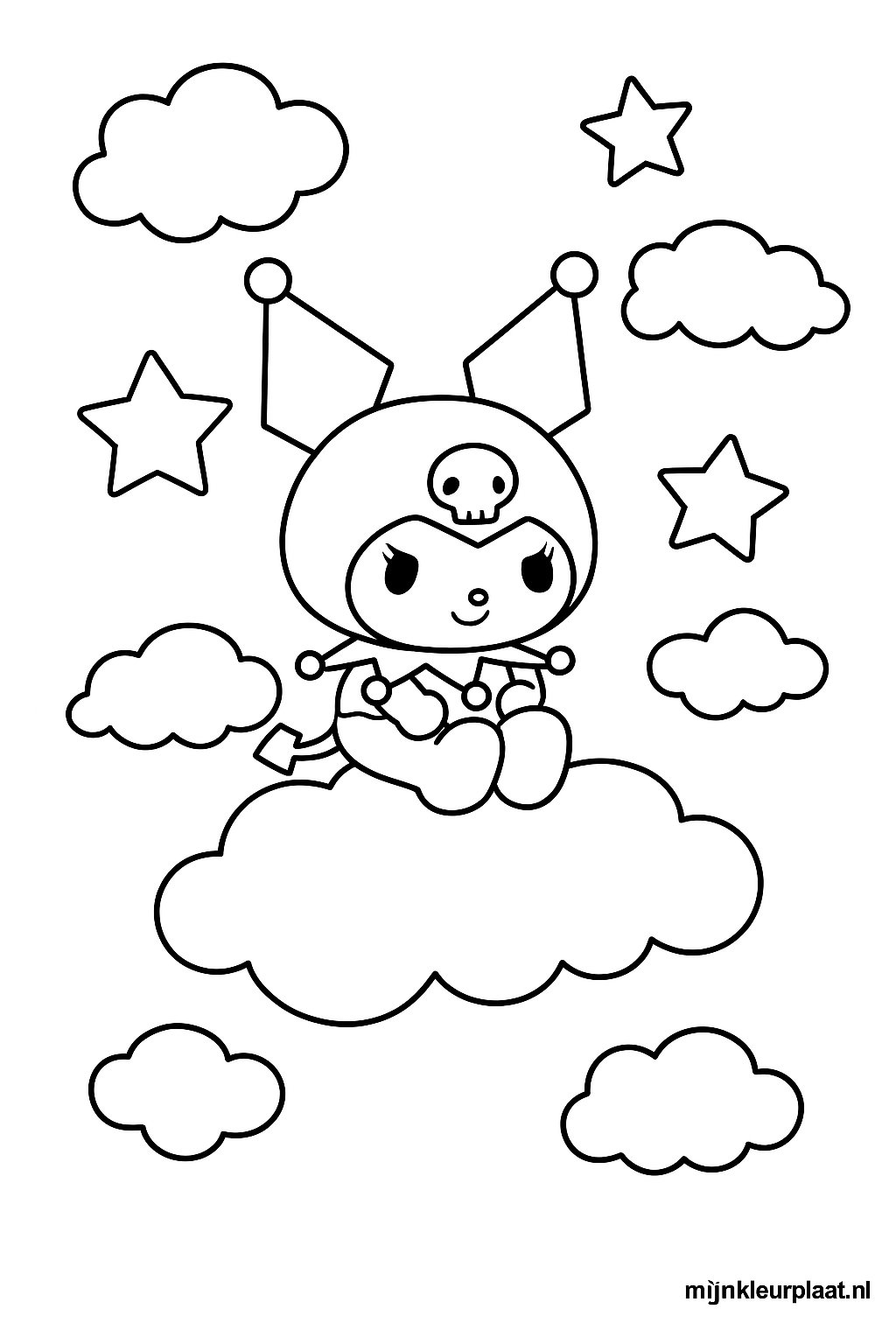 Kuromi Variant 1 coloring page for children
