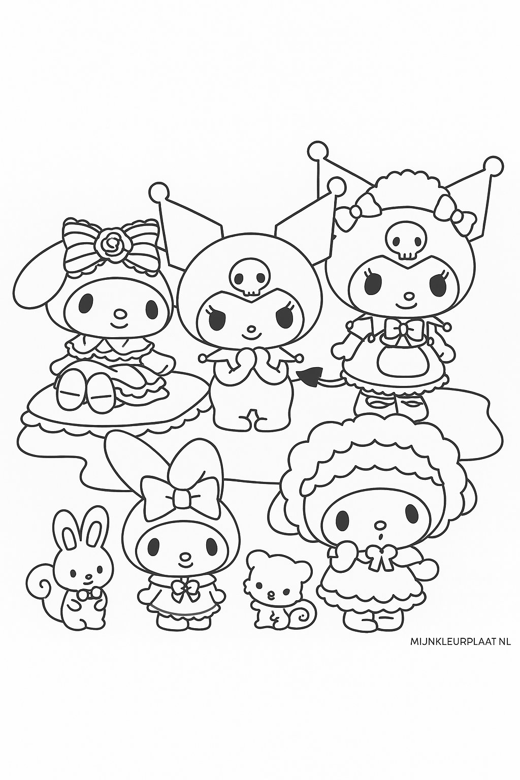 Kuromi Variant 2 coloring page for children