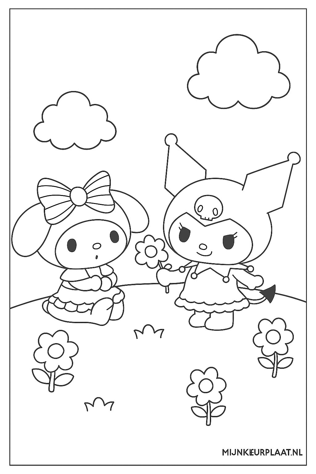 Kuromi Variant 3 coloring page for children