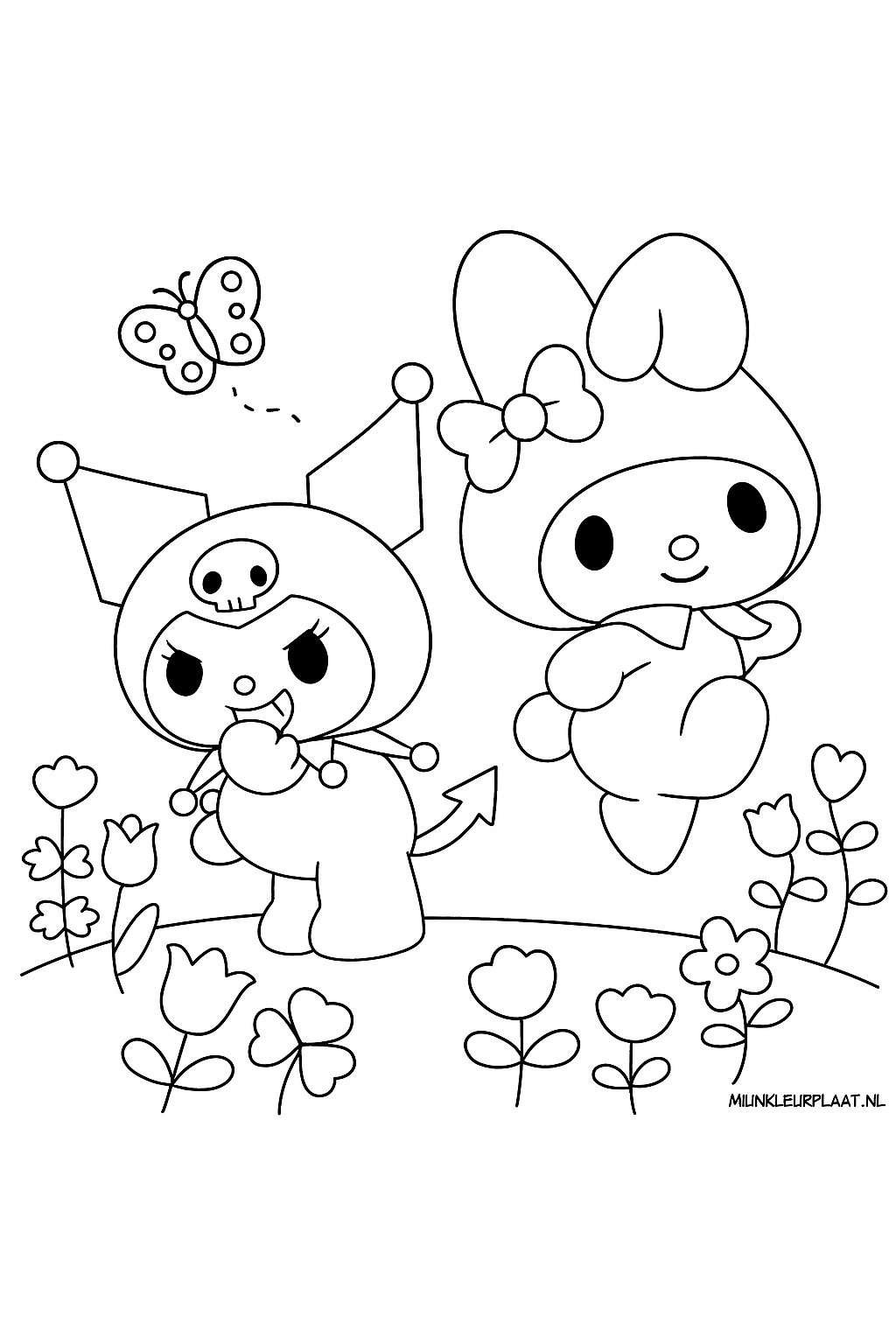 Kuromi Variant 1 coloring page for children
