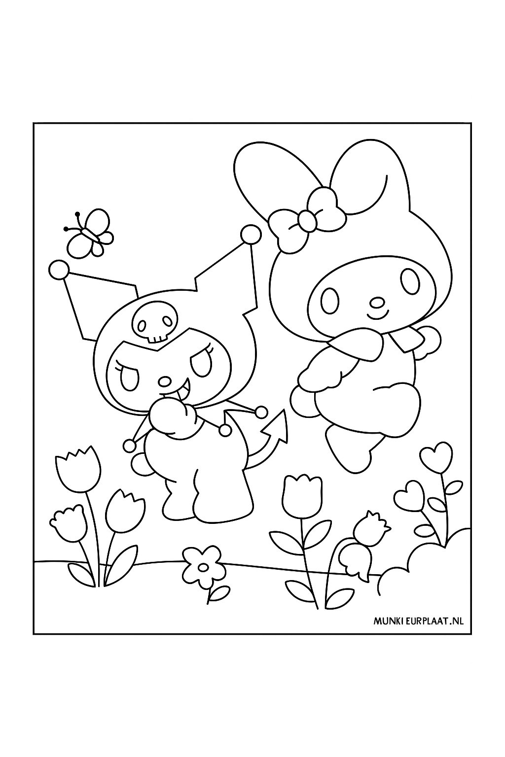 Kuromi Variant 2 coloring page for children
