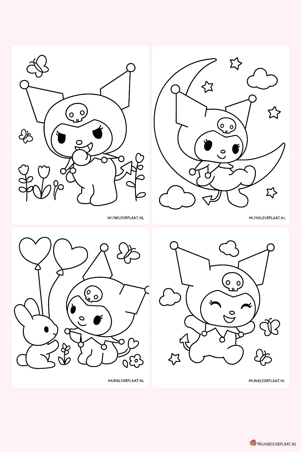 Kuromi Variant 4 coloring page for children