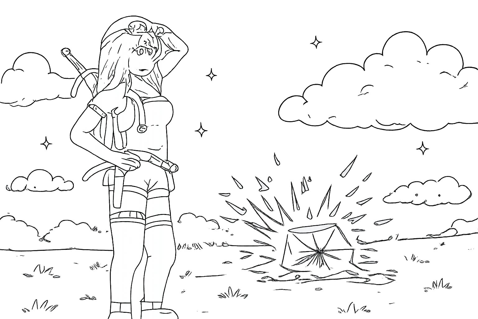 The Forge Roblox kleurplaat - zwart-wit lijntekening