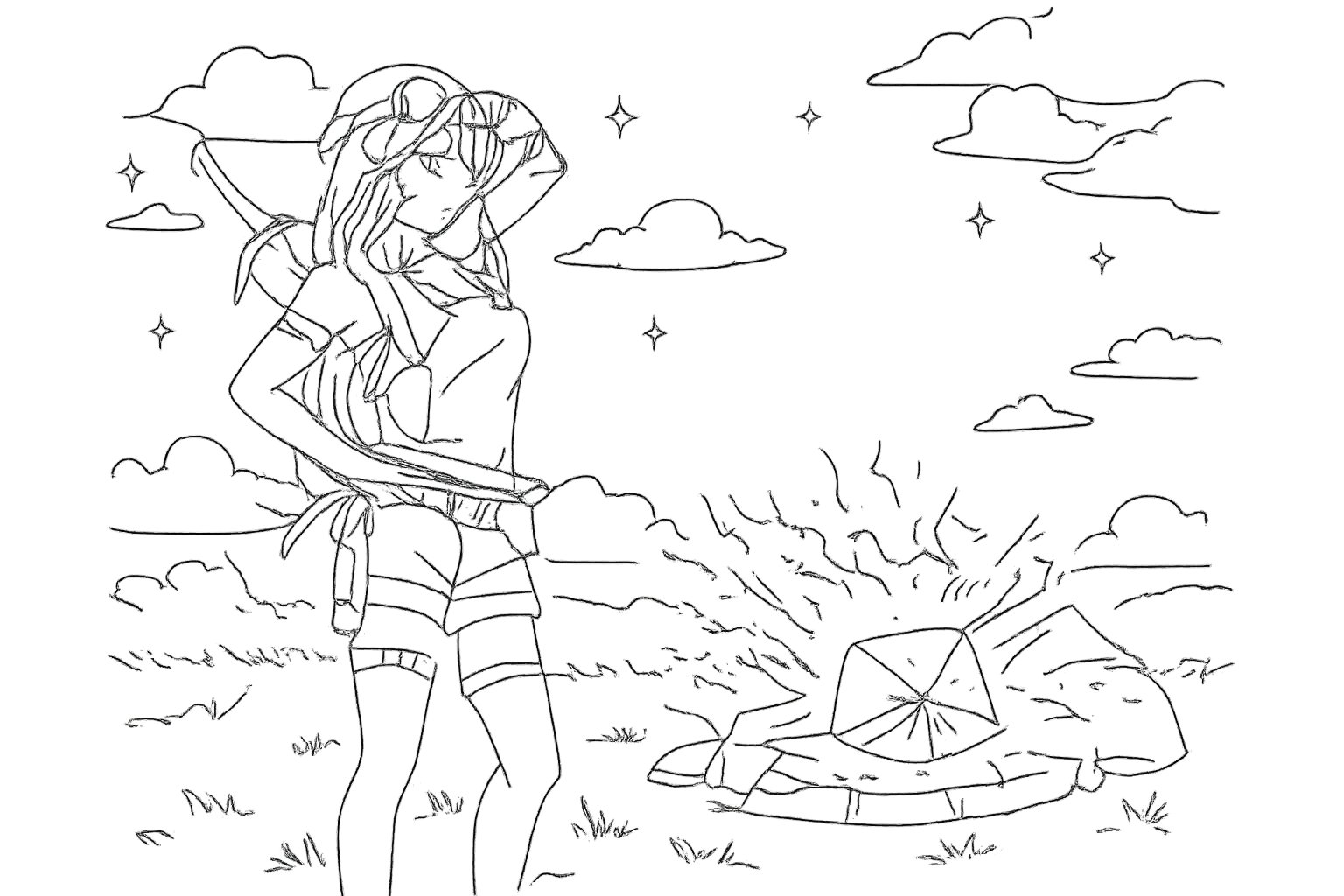 The Forge Roblox kleurplaat - zwart-wit lijntekening