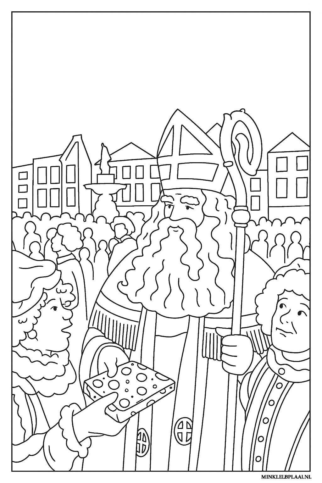 Sinterklaas Variant 1 coloring page for children