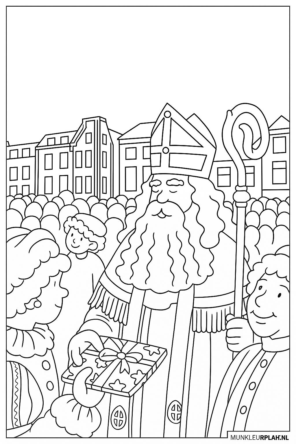 Sinterklaas Variant 2 coloring page for children