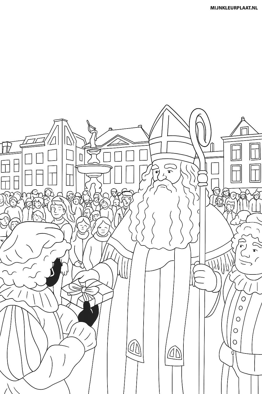 Sinterklaas Variant 3 coloring page for children