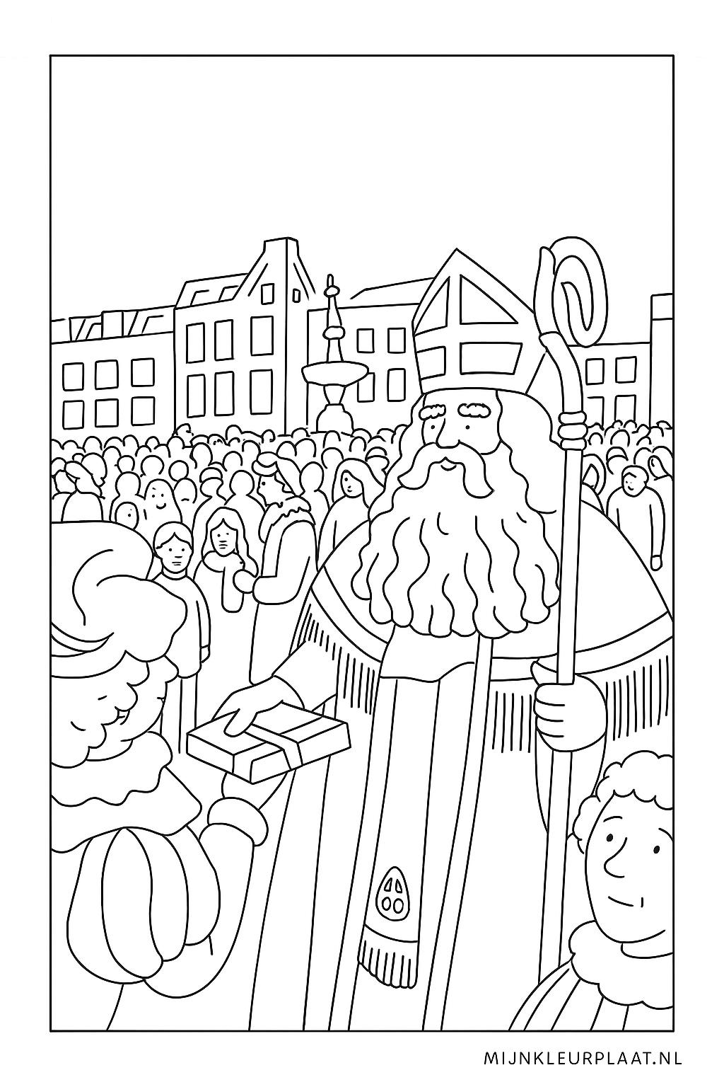 Sinterklaas Variant 4 coloring page for children